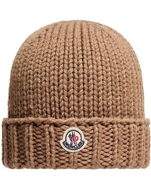Moncler Wool Beanie - Brown