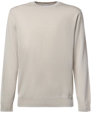 Eleventy Rib-Trimmed Knit Top - Gray