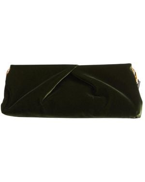 Dries Van Noten Medium Pleated-Detail Velvet Clutch Bag - Black
