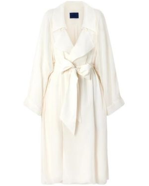 Sharon Wauchob Belted Silk-Blend Trench Coat - White