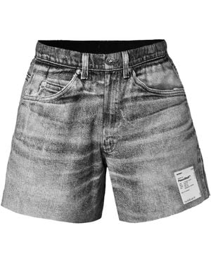 Satisfy Distressed Wash Denim Shorts - Gray