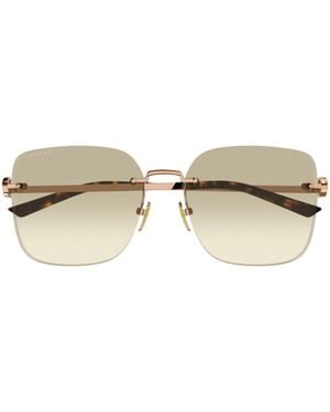 Gucci Eyewear Butterfly Frame Sunglasses - White