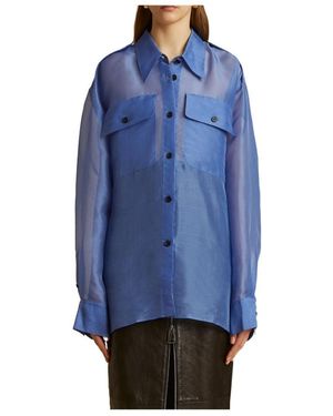 KHAITE The Missa Button-Up Shirt - Blue