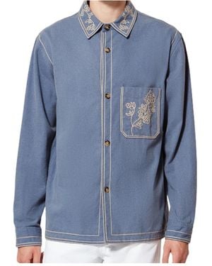 Isabel Marant Rudy Embroidered Overshirt - Blue