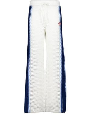 CASABLANCA Mesh-Stripe Track Trousers - Blue