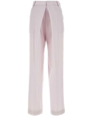 Low Classic Pleated Tailored Pants - Pink
