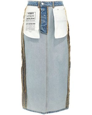 Vetements Inside-Out Denim Midi Skirt - Blue