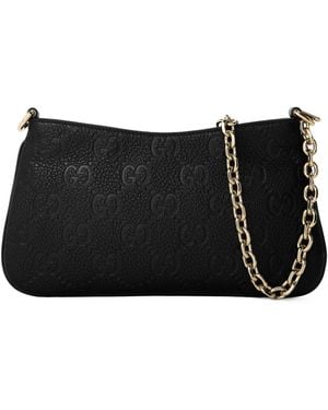 Gucci Chain Logo Shoulder Bag - Black