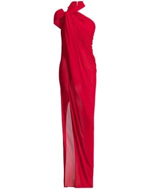 Balmain Draped Jersey Dress - Red