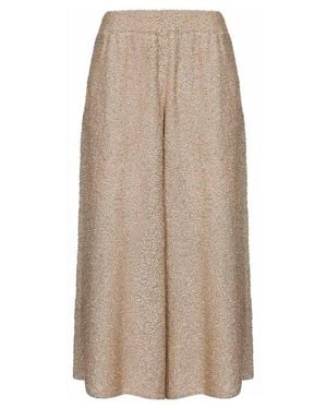 Brunello Cucinelli Sequin Embellished Cropped Ide Leg Trousers - Natural