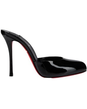 Christian Louboutin Peep Toe Stiletto Mules - Black