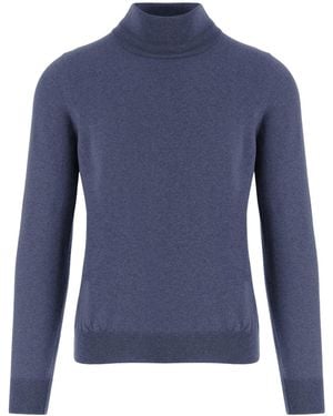 Tagliatore Miles High-Neck Wool Jumper - Blue