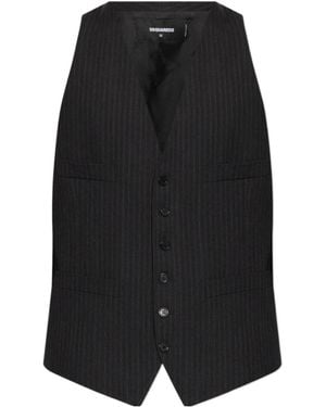 DSquared² Pinstripe Vest - Black