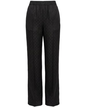 Gucci Gg Jacquard Elastic Waistband Trousers - Black