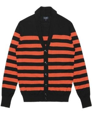 Armani Jeans Striped Knitted Cardigan - Red