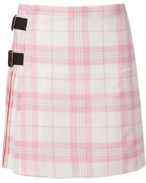 Vivienne Westwood Plaid Wool-Blend Miniskirt - Pink
