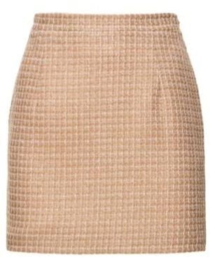 Alessandra Rich Sequined Tweed Skirt - Natural