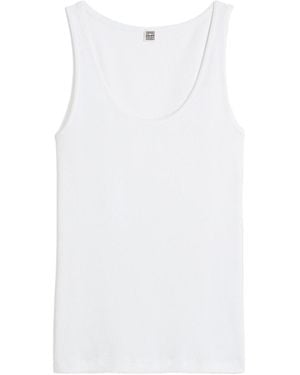 TOTEME Totême Scoop-Neck Fine-Ribbed Tank Top - White