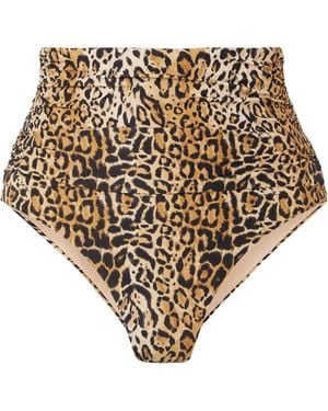 Melissa Odabash Ruched Leopard-Print Bikini Briefs - Natural