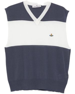 Vivienne Westwood Sleeveless V-Neck Knit Top - Blue