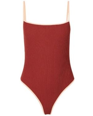 Johanna Ortiz Ribbed Recycled Swimsuit - Red