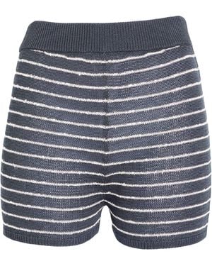 Brunello Cucinelli Lightweight And Comfortable Striped Hot Pants - Blue