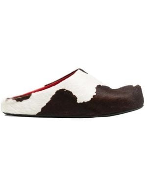 Marni Cow Printed Slip-On Mules - Brown