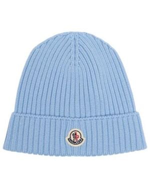 Moncler Virgin Wool Beanie - Blue