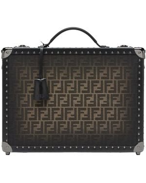 Fendi Ff Fabric Suitcase - Black