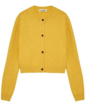 Jil Sander Blend Crew-Neck Cardigan - Yellow