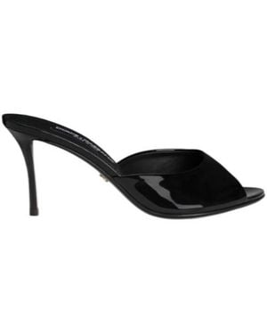Dolce & Gabbana 75Mm Vernice Patent Leather Mule Sandals - Black