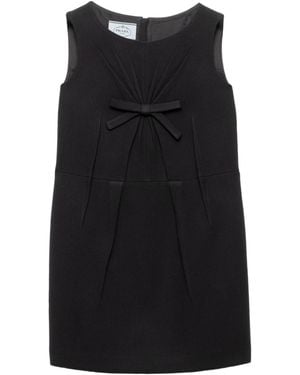 Prada Wool Natté Sleeveless Mini Dress - Black
