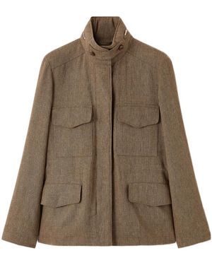 Loro Piana High Neck Jacket - Brown