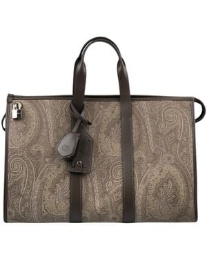 Etro Paisley Printed Travel Bag - Brown