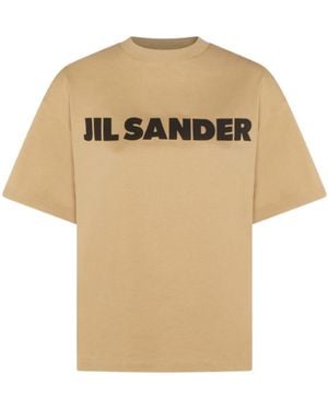Jil Sander Logo Printed Crewneck T-Shirt - Natural