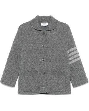 Thom Browne 4 Bar Stripes Quilted Jacket - Grey