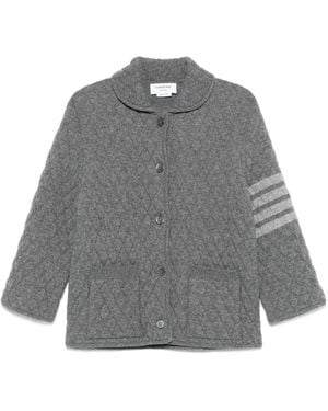 Thom Browne 4 Bar Stripes Quilted Jacket - Gray