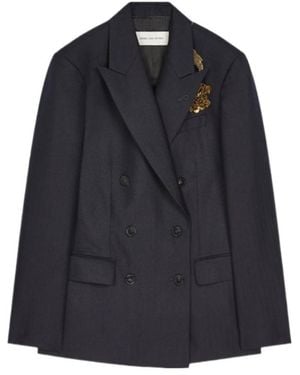 Dries Van Noten Barrysta Embroidered Blazer - Blue
