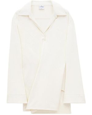 Courreges Courrèges Twist Long-Sleeved Polo Dress - White
