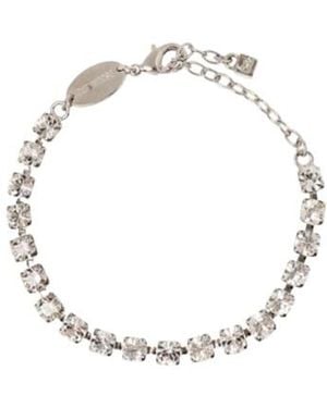 DSquared² Crystal-Embellished Logo Charm Bracelet - Metallic