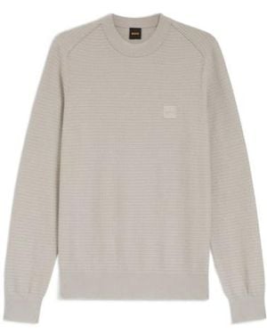 BOSS Logo-Appliqué Sweater - White