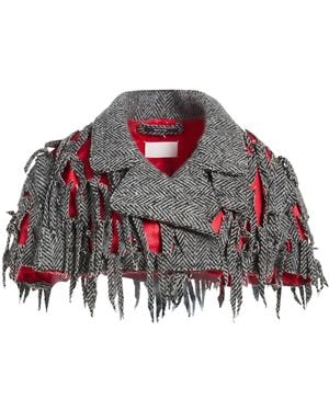 Maison Margiela Wool Color-Blocked Shawl - Red