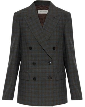 Dries Van Noten Double Breasted Wool Blazer - Black
