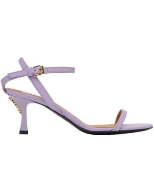 Moschino Buckle High Heel Sandals - White