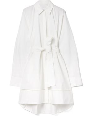 Proenza Schouler Sammy's Belted Mini Shirt Dress - White