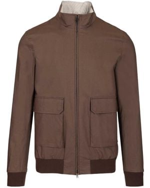 Herno Zip-Up Bomber Jacket - Brown