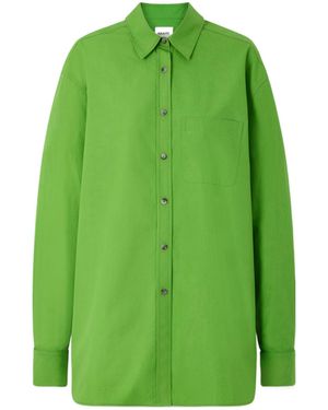 KHAITE Front Pocket Long-Sleeve Shirt - Green