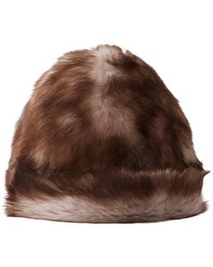 Nour Hammour Louve Shearling Beanie - Brown