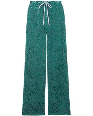 Dries Van Noten Elasticated Polka-Dot Trousers - Green