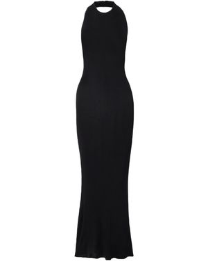 Nili Lotan Gertrude Ribbed-Knit Halterneck Maxi Dress - Black